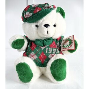New Vintage 1990 Kmart Fairview Santa's Club Christmas‎ Teddy Bear Plush Golf 36